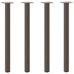 Pieds de table console 4 pièces Acier naturel 72-74 cm Acier 