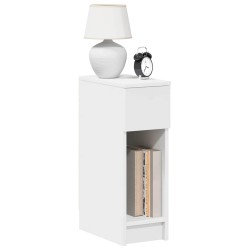Table de chevet avec tiroir blanc 20x36x60 cm 