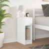 Table de chevet avec tiroir blanc 20x36x60 cm 