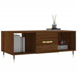 Table basse chêne marron 102x50x40 cm bois d'ingénierie 