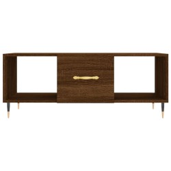 Table basse chêne marron 102x50x40 cm bois d'ingénierie 