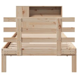 Lit bibliothèque sans matelas 90x200 cm bois de pin massif 