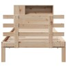 Lit bibliothèque sans matelas 90x200 cm bois de pin massif 
