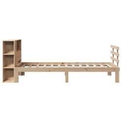 Lit bibliothèque sans matelas 90x200 cm bois de pin massif 