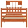 Lit bibliothèque sans matelas cire marron 100x200 cm pin massif 