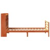 Lit bibliothèque sans matelas cire marron 100x200 cm pin massif 