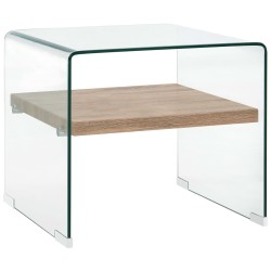 Table basse Clair 50x50x45 cm Verre trempé 