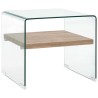 Table basse Clair 50x50x45 cm Verre trempé 