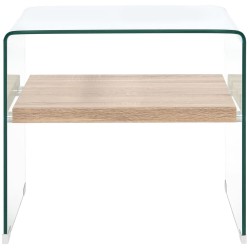 Table basse Clair 50x50x45 cm Verre trempé 