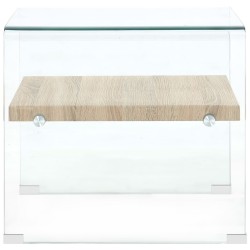 Table basse Clair 50x50x45 cm Verre trempé 