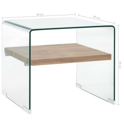Table basse Clair 50x50x45 cm Verre trempé 