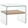 Table basse Clair 50x50x45 cm Verre trempé 