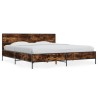 Cadre de lit sans matelas chêne fumé 200x200 cm 