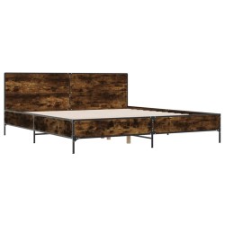 Cadre de lit sans matelas chêne fumé 200x200 cm 