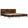 Cadre de lit sans matelas chêne fumé 200x200 cm 