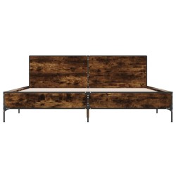 Cadre de lit sans matelas chêne fumé 200x200 cm 