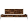 Cadre de lit sans matelas chêne fumé 200x200 cm 