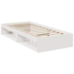 Lit de jour sans matelas blanc 75x190 cm bois de pin massif 