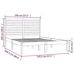 Cadre de lit sans matelas 140x200 cm bois massif 