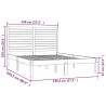 Cadre de lit sans matelas 140x200 cm bois massif 