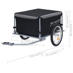 Remorque de vélo noir et gris 65 kg 