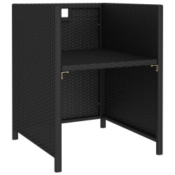 Mobilier à dîner de jardin 6pcs et coussins Résine tressée Noir 