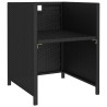 Mobilier à dîner de jardin 6pcs et coussins Résine tressée Noir 