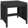 Mobilier à dîner de jardin 6pcs et coussins Résine tressée Noir 