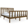 Cadre de lit sans matelas marron miel bois massif 