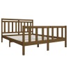 Cadre de lit sans matelas marron miel bois massif 