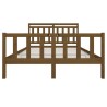 Cadre de lit sans matelas marron miel bois massif 