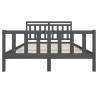 Cadre de lit sans matelas gris bois massif 