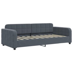 Lit de repos gris foncé 90x190 cm velours 