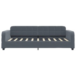Lit de repos gris foncé 90x190 cm velours 