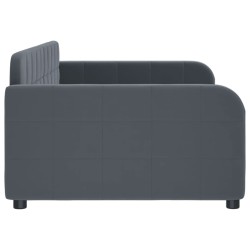 Lit de repos gris foncé 90x190 cm velours 