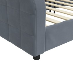 Lit de repos gris foncé 90x190 cm velours 