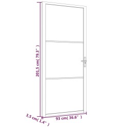 Porte intérieure 93x201,5 cm Blanc Verre ESG et aluminium 