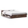Cadre de lit avec tiroirs sans matelas chêne marron 135x190 cm 