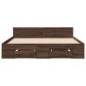 Cadre de lit avec tiroirs sans matelas chêne marron 135x190 cm 
