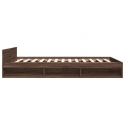 Cadre de lit avec tiroirs sans matelas chêne marron 135x190 cm 