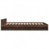 Cadre de lit avec tiroirs sans matelas chêne marron 135x190 cm 