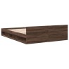 Cadre de lit avec tiroirs sans matelas chêne marron 135x190 cm 