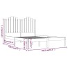 Cadre de lit sans matelas bois massif 