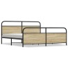 Cadre de lit en métal sans matelas chêne sonoma 183x213 cm 