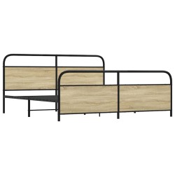 Cadre de lit en métal sans matelas chêne sonoma 183x213 cm 