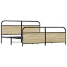 Cadre de lit en métal sans matelas chêne sonoma 183x213 cm 