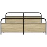 Cadre de lit en métal sans matelas chêne sonoma 183x213 cm 