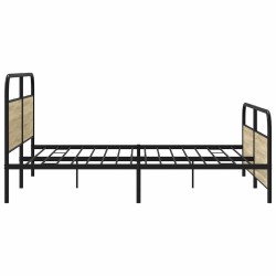Cadre de lit en métal sans matelas chêne sonoma 183x213 cm 