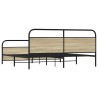 Cadre de lit en métal sans matelas chêne sonoma 183x213 cm 