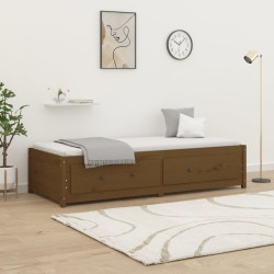 Lit de jour sans matelas marron miel 75x190 cm bois pin massif 